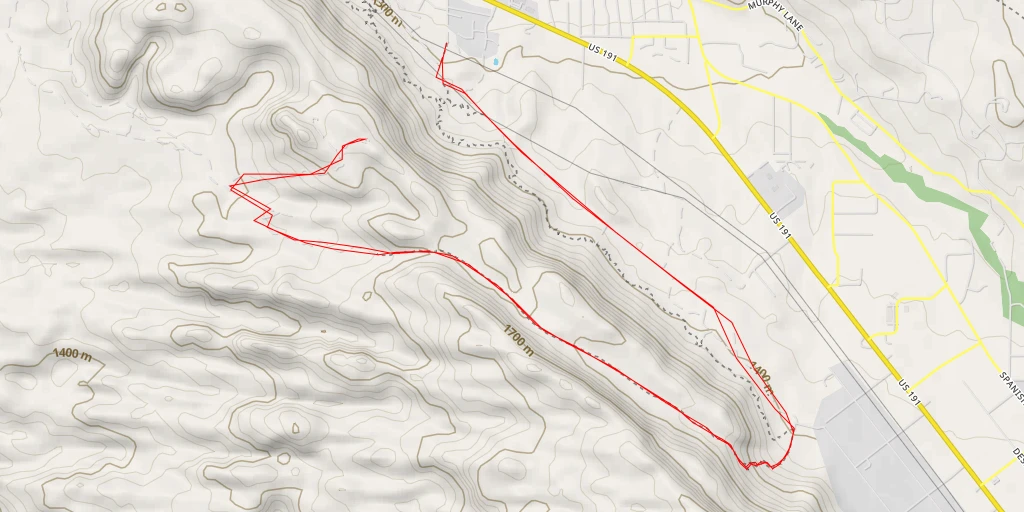 Map of the trail for AI - Pipe Dream - Moab