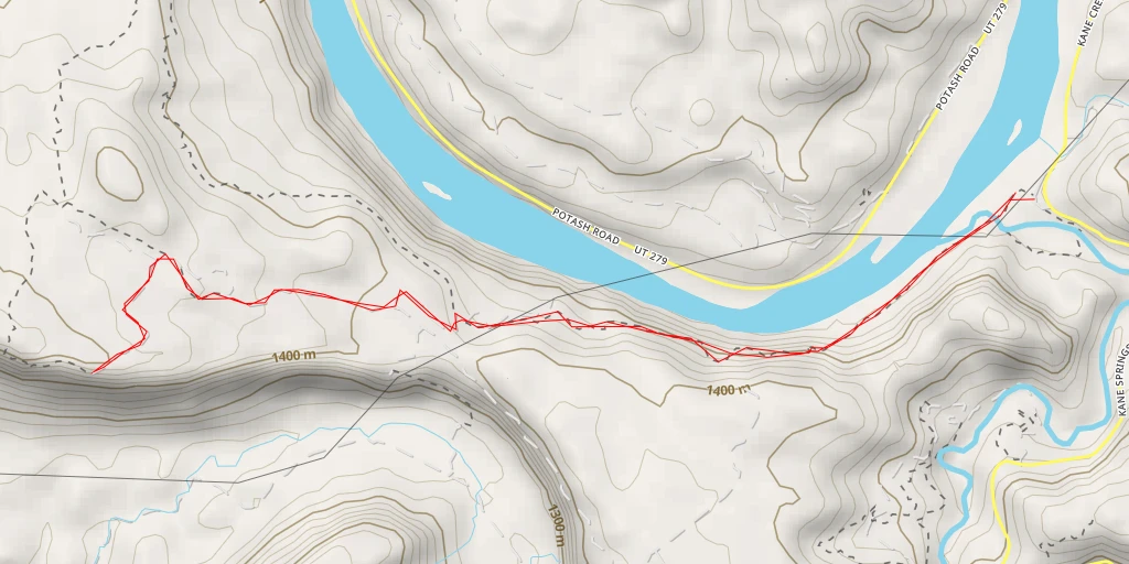 Map of the trail for Cliff Hanger Trail