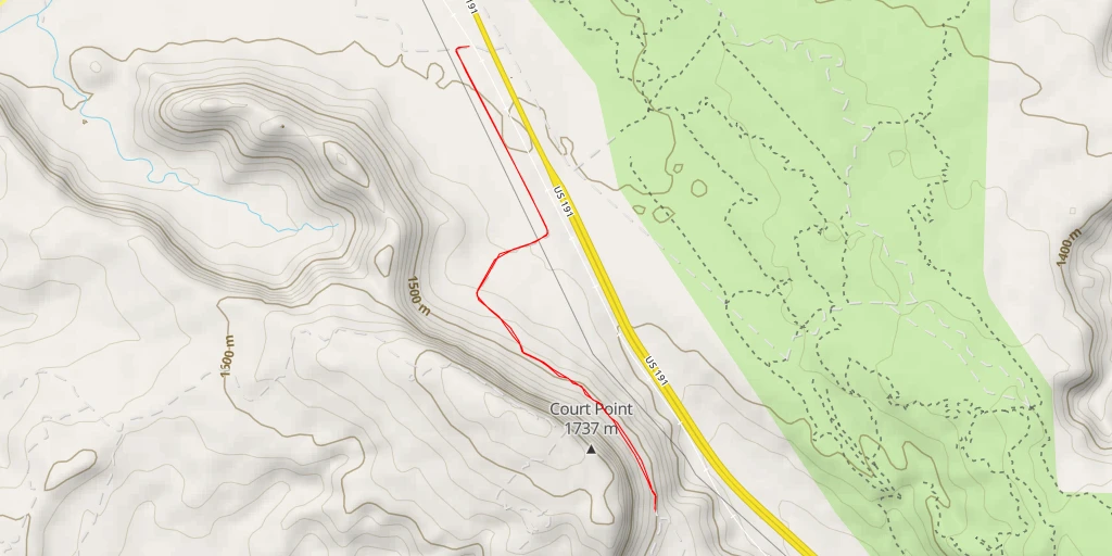 Map of the trail for AI - Court Point Overlook