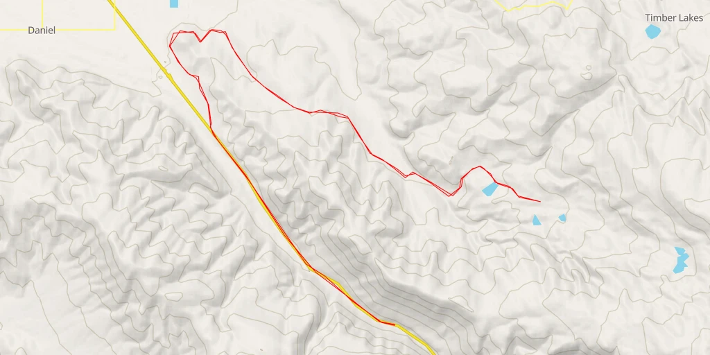 Map of the trail for Center Creek Number Two Reservoir - Center Creek Road