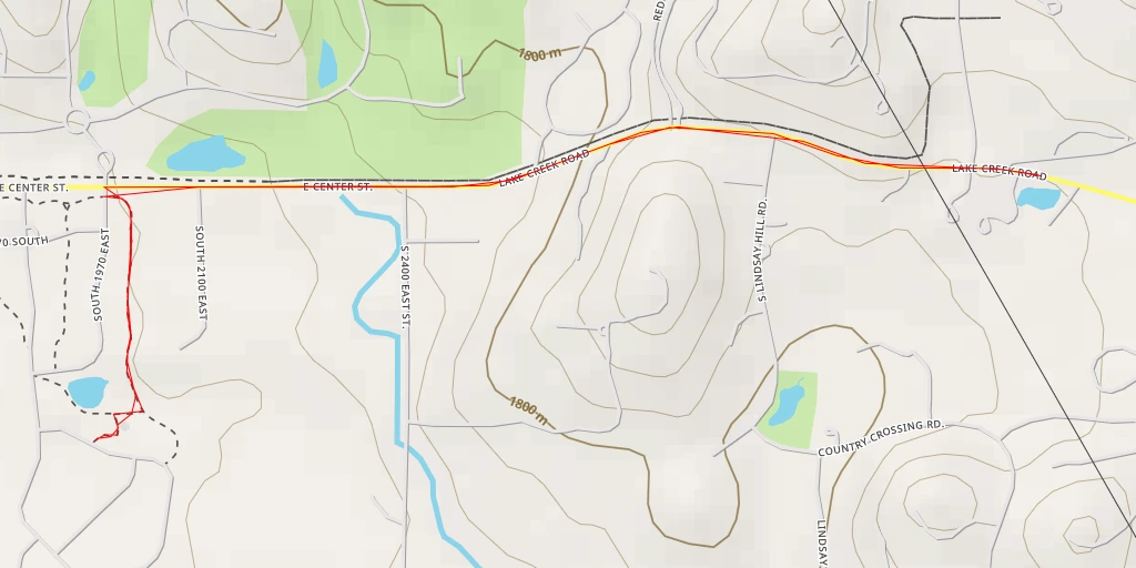 Map of the trail for Lake Creek Road