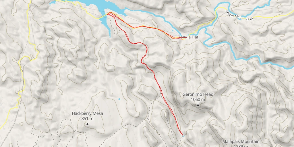 Map of the trail for La Barge Pool