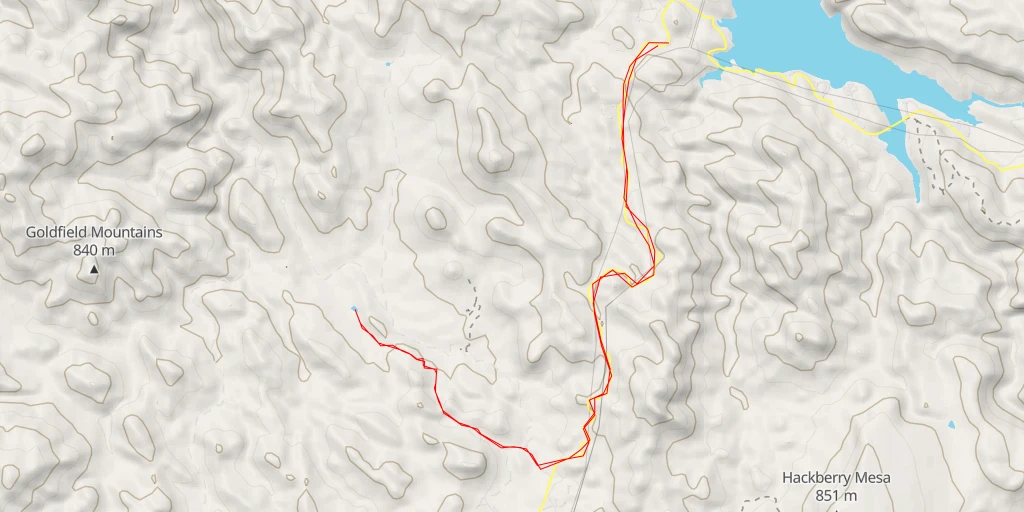 Map of the trail for Willow Springs Basin Tank