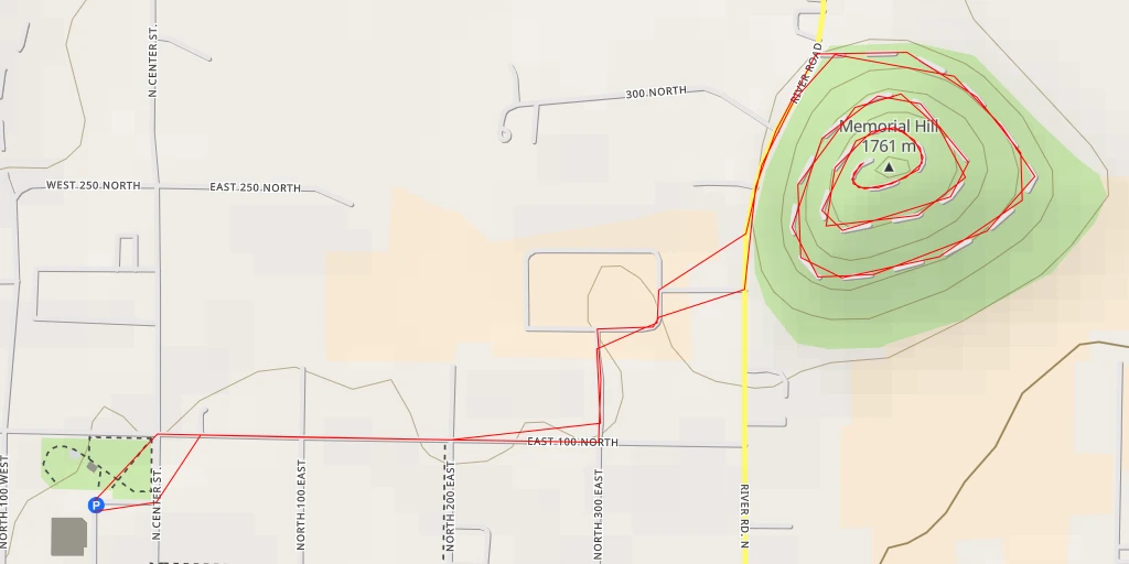 Map of the trail for Memorial Hill