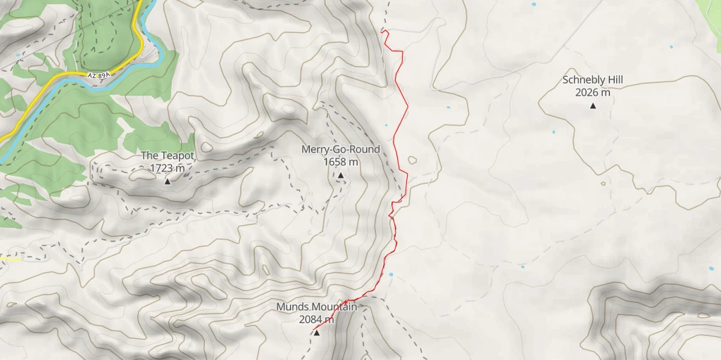 Carte de l'itinéraire :  Munds Mountain