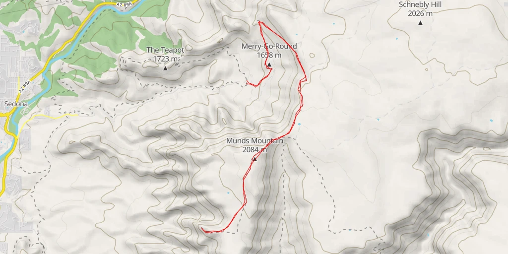 Map of the trail for Munds Mountain Trail