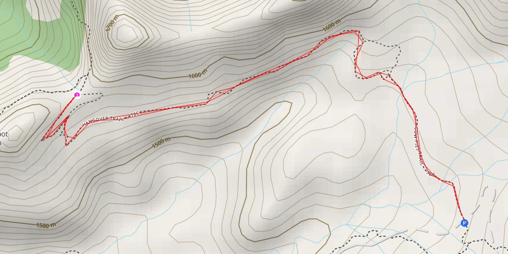 Map of the trail for Hangover Trail