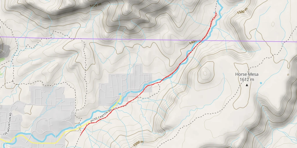 Map of the trail for Jacks Canyon Tank