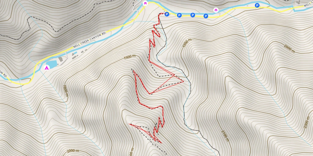 Map of the trail for AI - SLC Overlook