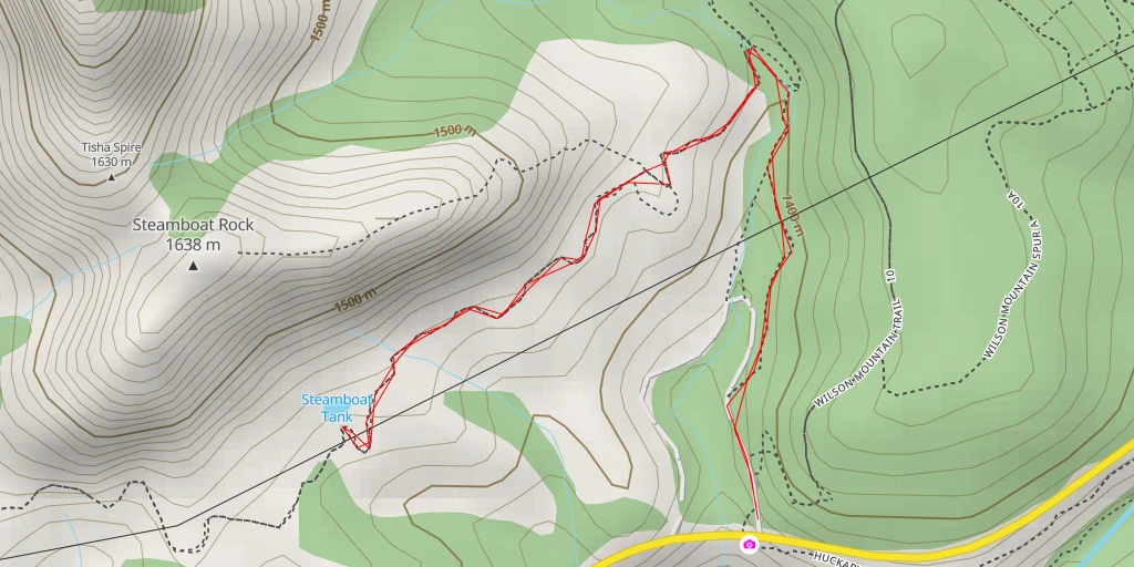 Map of the trail for Steamboat Tank