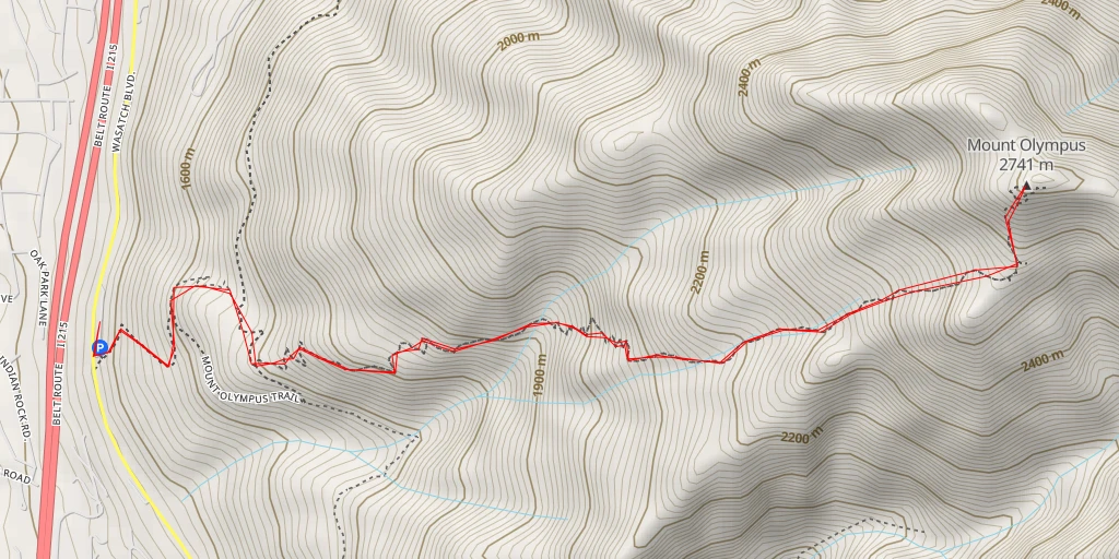 Map of the trail for Mount Olympus