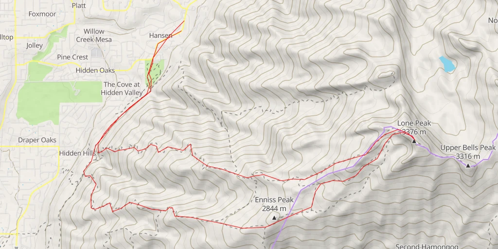 Carte de l'itinéraire :  Lone Peak