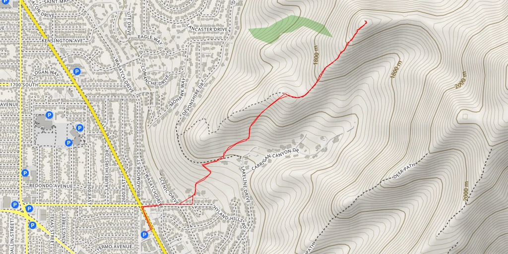 Map of the trail for Jacks Peak