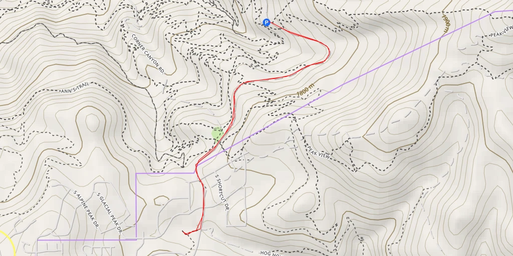 Map of the trail for Hog Hollow Road - Hog Hollow Road