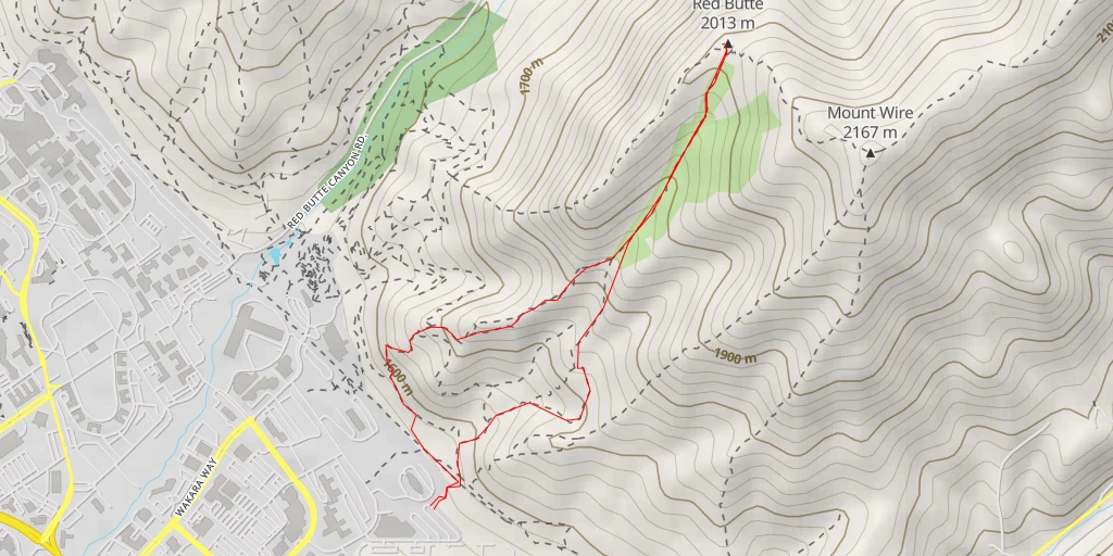 Carte de l'itinéraire :  Red Butte