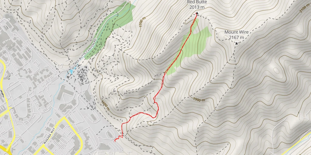 Map of the trail for AI - Red Butte