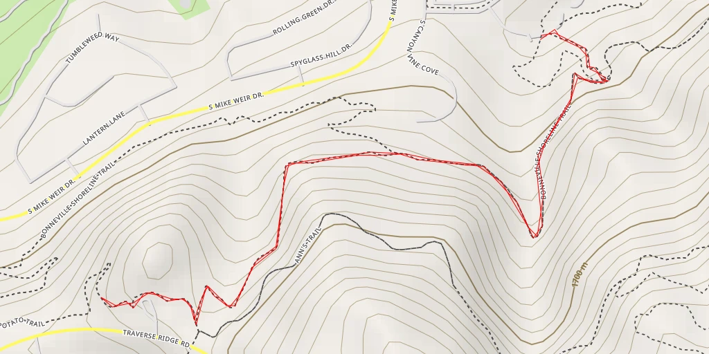 Map of the trail for AI - Potato Hollow Overlook