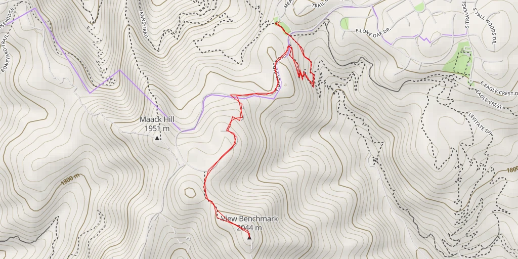 Map of the trail for View Benchmark