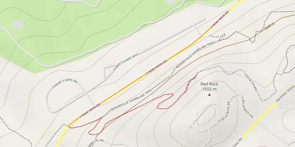 Map of the trail for Red Rock