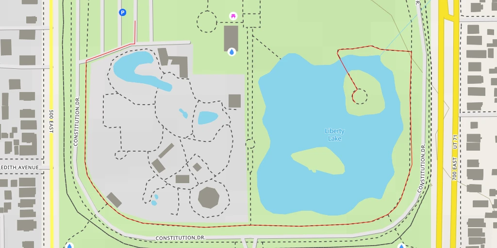 Map of the trail for Liberty Lake