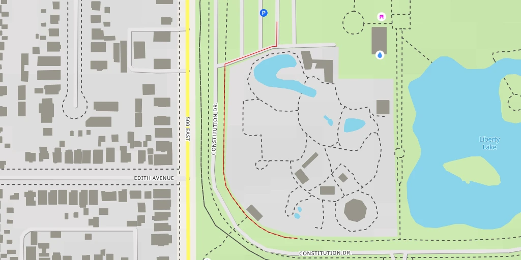 Map of the trail for Tracy Aviary - 1300 South - Salt Lake City