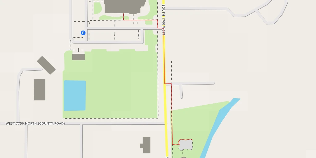 Map of the trail for 1700 West - Lehi