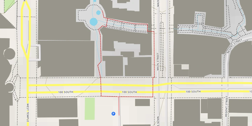 Map of the trail for City Creek Center - Main Street - Salt Lake City