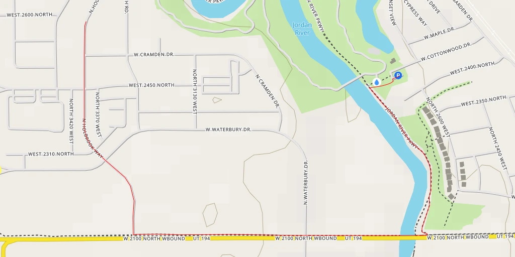 Map of the trail for Jordan River