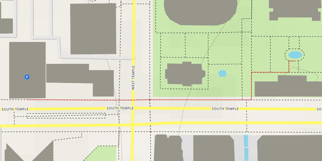 Map of the trail for Temple Square - North Temple - Salt Lake City