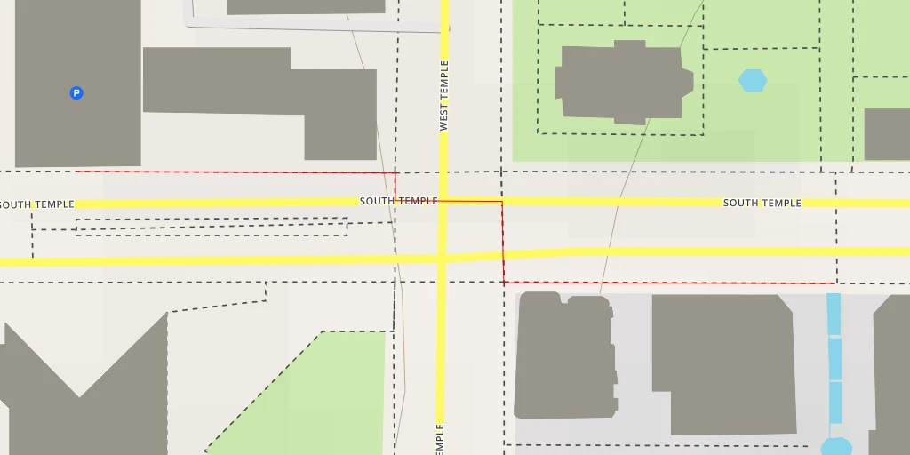 Map of the trail for City Creek Center - Main Street - Salt Lake City