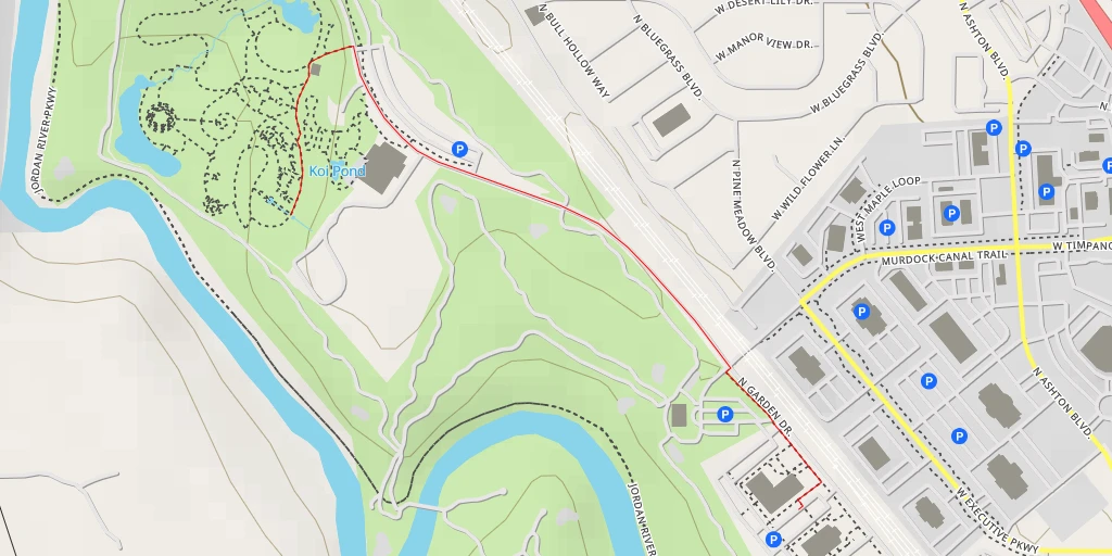 Map of the trail for Ashton Gardens - North Garden Drive - Lehi