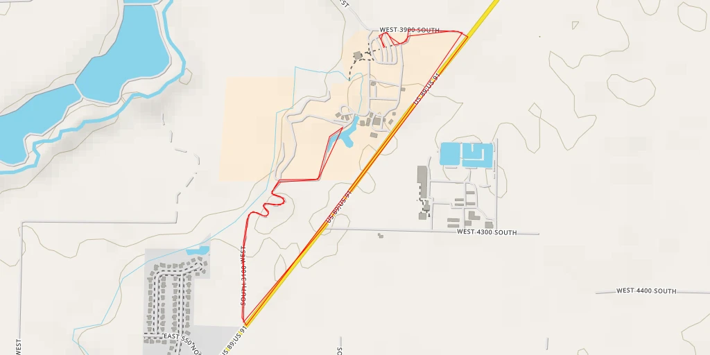 Map of the trail for American West Heritage Center - 3100 West