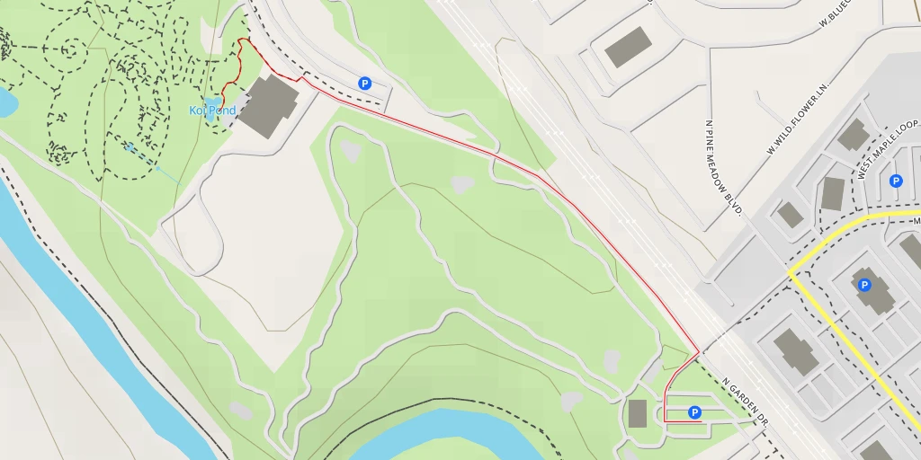 Map of the trail for Koi Pond