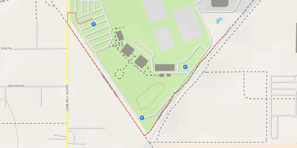 Map of the trail for Davis County Courthouse - Farmington Creek Trail