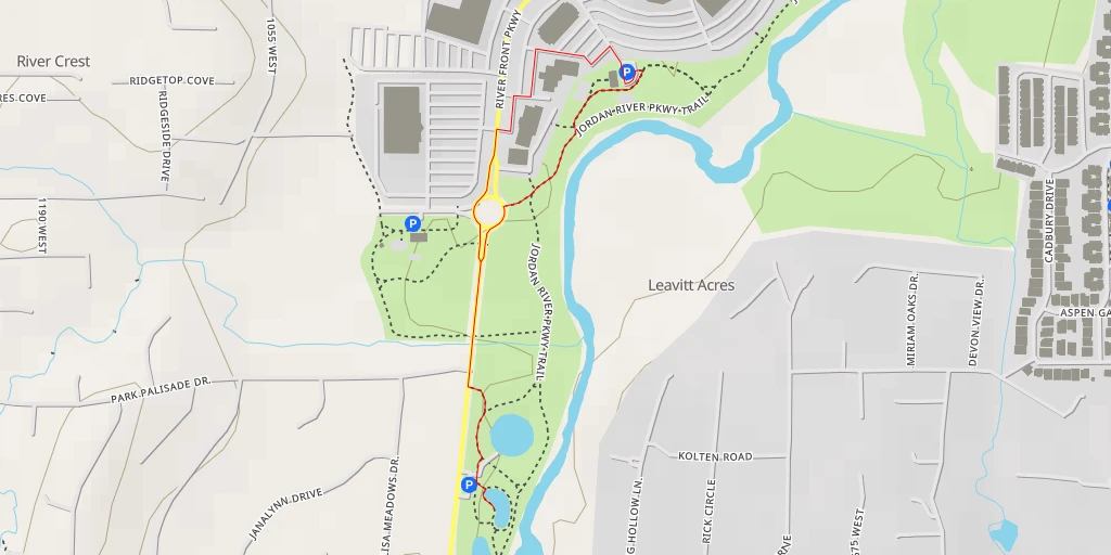 Map of the trail for Kidney Pond