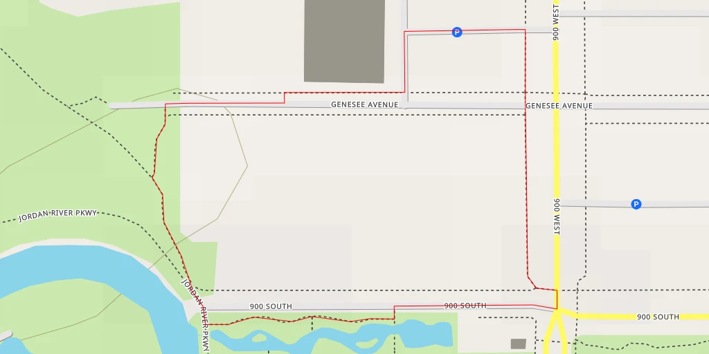 Map of the trail for 900 South - Salt Lake City