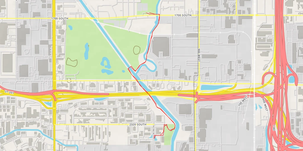 Map of the trail for 1070 West - West Valley City