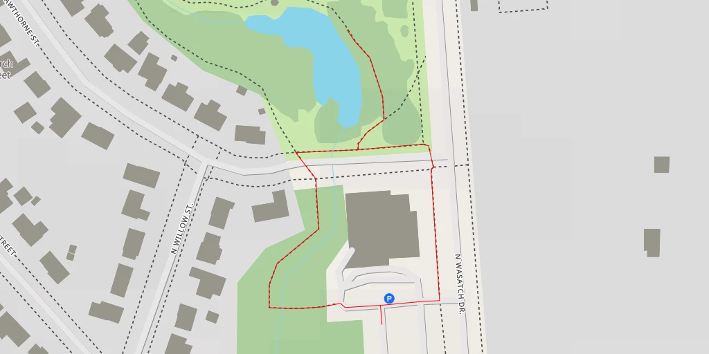 Map of the trail for Hawthorne Street - Layton