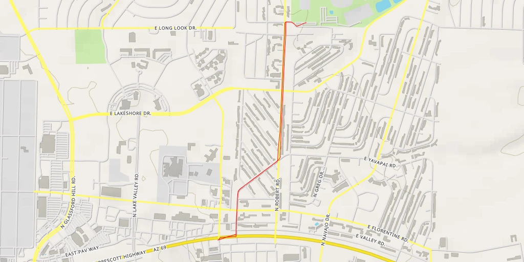 Map of the trail for AI - North Shadow Mountain Park Drive - Prescott Valley