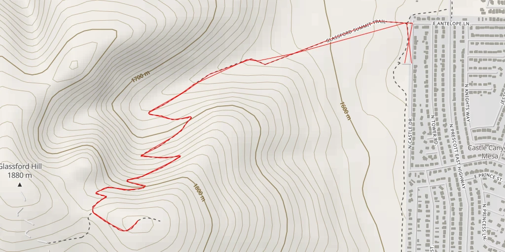 Carte de l'itinéraire :  Glassford Hill Summit