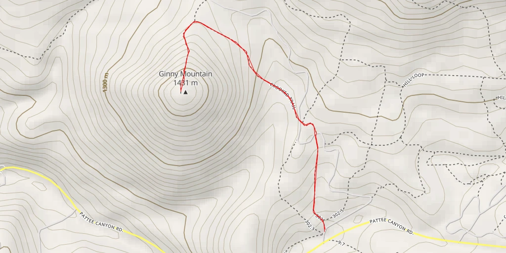 Carte de l'itinéraire :  Ginny Mountain