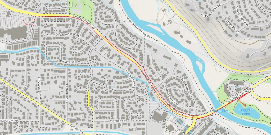 Map of the trail for Logger's Pond