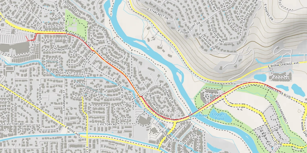 Carte de l'itinéraire :  East Parkcenter Boulevard - Boise