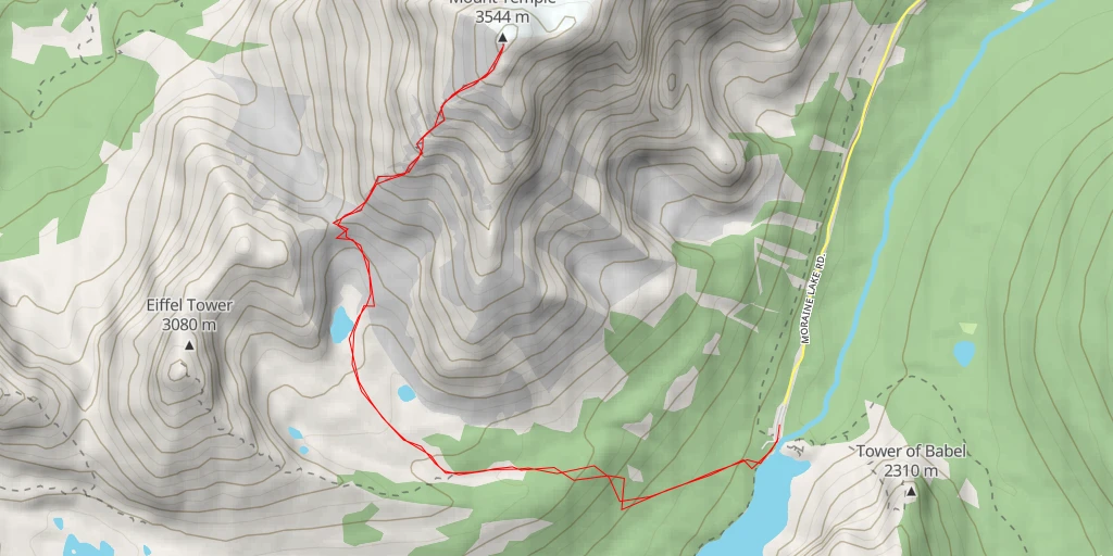 Carte de l'itinéraire :  Mount Temple