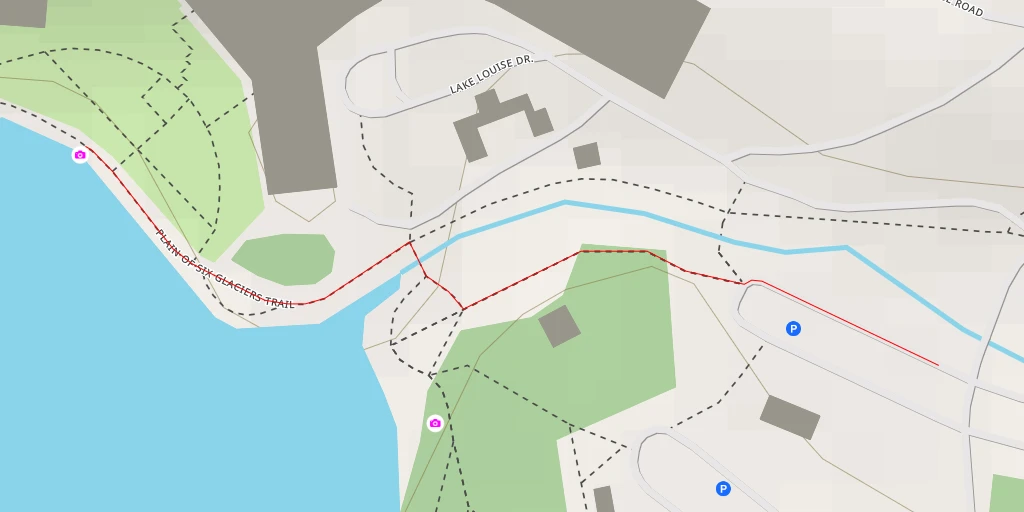 Map of the trail for Plain of Six Glaciers Trail