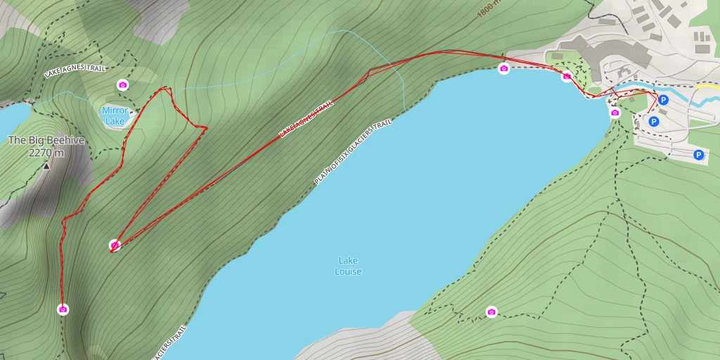 Carte de l'itinéraire :  Lake Louise Highline Trail