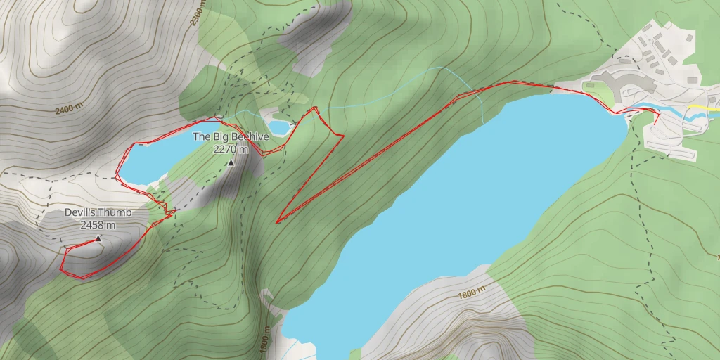 Map of the trail for Devil's Thumb