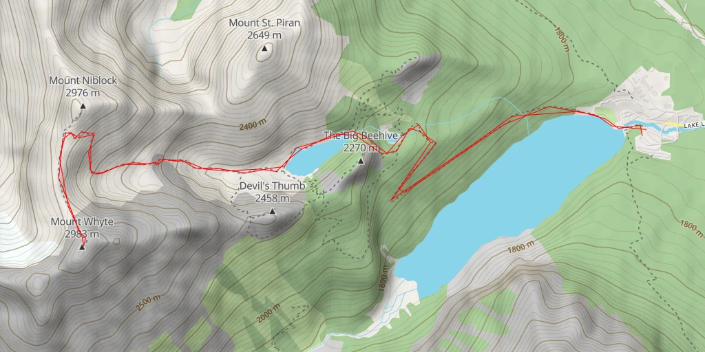 Map of the trail for Mount Whyte