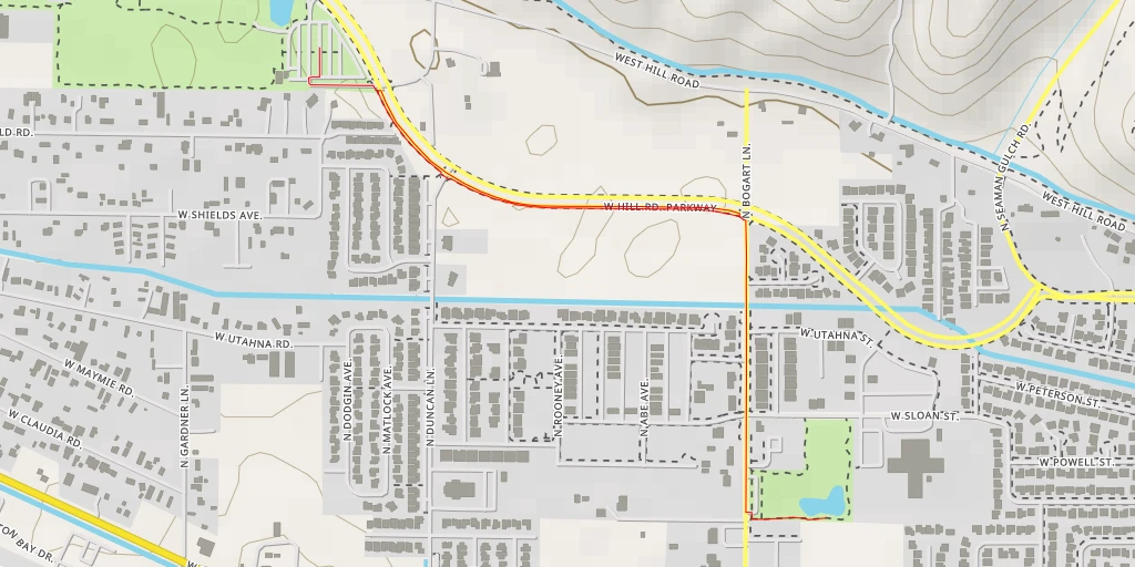 Carte de l'itinéraire :  Shadow Hills Elementary School - West Sloan Street - Boise