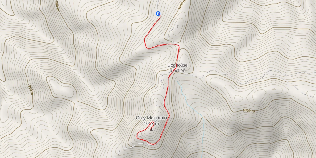 Map of the trail for Otay Mountain